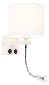 Modern fali lámpa fehér, fehér árnyalattal - Brescia