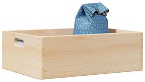 Fa doboz fogantyúkkal 40x30x13 cm tömör fa fenyő