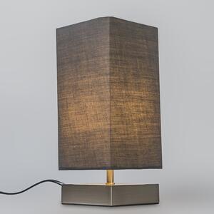 Modern asztali lámpa szürke acéllal - Milo