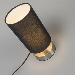 Modern asztali lámpa fekete acélból - Milo 2