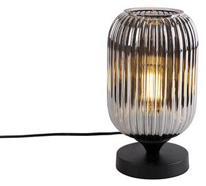 Art Deco asztali lámpa fekete füstüveggel - Banci