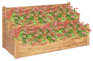 VidaXL 2-szintes kerti akácfa virágtartó 160 x 75 x 84 cm