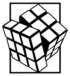 Rubik&#039;s Cube Fali fém dekoráció 64x69 Fekete