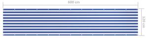 VidaXL fehér-kék oxford-szövet erkélyparaván 120 x 600 cm