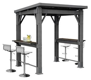 Kerti grill pavilon, pulttal, tetővel