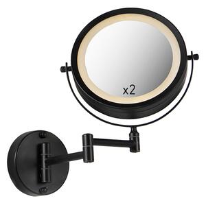 Design fürdőszoba tükör fekete, LED állítható IP44 - Vicino