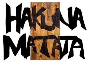 Hakuna Matata 5 Fa fali dekoráció 77x3x58 Fekete-Dió