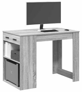 Íróasztal fiókkal és polccal szürke sonoma 102x62x77,5 cm