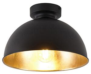 Ipari mennyezeti lámpa fekete, arany, 28 cm - Magnax