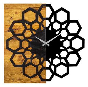 Wooden Clock 30 Dekoratív fa falióra 58x3x58 Dió Fekete