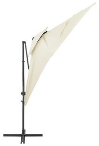 VidaXL homokszínű dupla tetejű konzolos napernyő 250 x 250 cm
