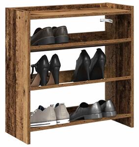 Antik fa szerelt fa cipőtartó 60x25x62 cm