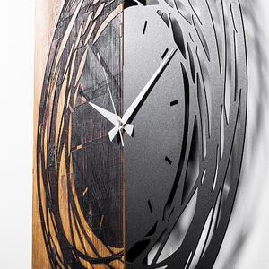 Wooden Clock 39 Dekoratív fa falióra 58x3x58 Dió-Fekete