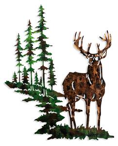 Deer 2 Fali fém dekoráció 65x79 Multicolor