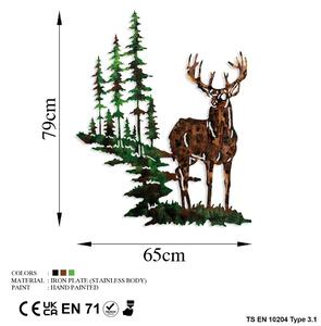 Deer 2 Fali fém dekoráció 65x79 Multicolor