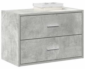 Betonszürke szerelt fa szekrény 2 fiókkal 60 x 31 x 40 cm