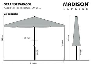 Madison Syros Luxe tópszínű kerek napernyő 350 cm
