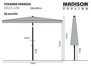 Madison PAC5P016 Delos Luxe ekrü napernyő 300 x 200 cm