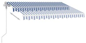 VidaXL kék-fehér automata póznás napellenző 300 x 250 cm