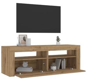 2 db kézműves tölgy színű éjjeliszekrény LED-del 60 x 35 x 40cm