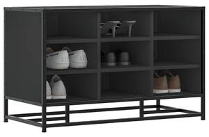 Cipőpad Fekete 84x40x53,5 cm Fából és fémből készült pad