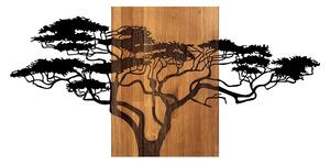 Acacia Tree - 329 Fa fali dekoráció 144x3x70 Fekete-Dió