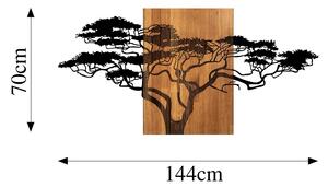 Acacia Tree - 329 Fa fali dekoráció 144x3x70 Fekete-Dió