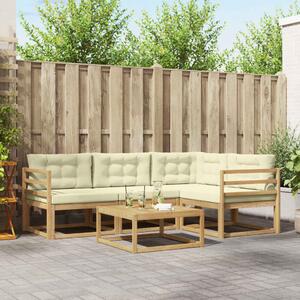 VidaXL Kültéri kanapé szett 5 pcs Fehér és Krém színű 79 x 79 x 37 cm