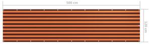 VidaXL narancssárga-barna oxford-szövet erkélyparaván 120 x 500 cm