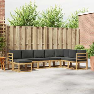 VidaXL Kültéri kanapé szett párnával 8 pcs Fehér és Antracitszürke