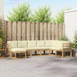 VidaXL Kültéri kanapé szett párnával 8 pcs Fehér és Krém színű