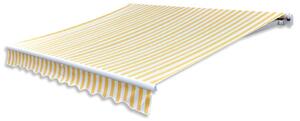VidaXL feltekerhető napellenző, sárga és fehér, 400 cm