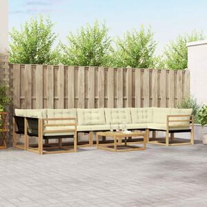 VidaXL Kültéri kanapé szett 8 pcs Fehér és Krém színű 79 x 79 x 37 cm