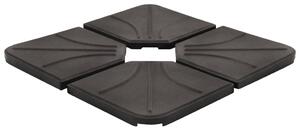 VidaXL 4 db fekete négyszög alakú beton napernyőtalp nehezék 72 kg