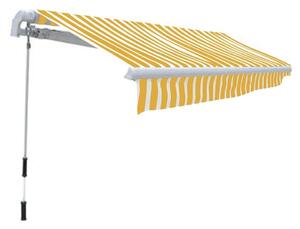 VidaXL feltekerhető napellenző, sárga és fehér, 300 cm