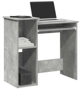 Betonszürke forgácslap íróasztal polcokkal 84x40x78 cm