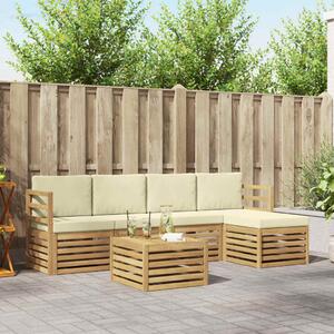 VidaXL Kültéri kanapé szett 6 pcs Fehér és Krém színű 59 x 59 x 37 cm