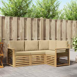 VidaXL Ülőgarnitúrák 4 pcs Fehér és Bézs 187,5 x 128,5 x 73 cm
