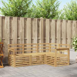 VidaXL Ülőgarnitúrák 4 pcs Fehér 187,5 x 128,5 x 73 cm Tömör Akácfa