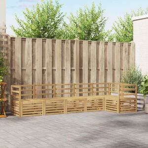 VidaXL Kültéri kanapé szett 6 pcs Fehér 304 x 126,5 x 73 cm