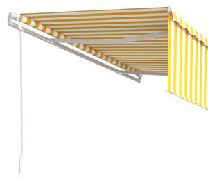 VidaXL sárga és fehér automata napellenző redőnnyel 5 x 3 m