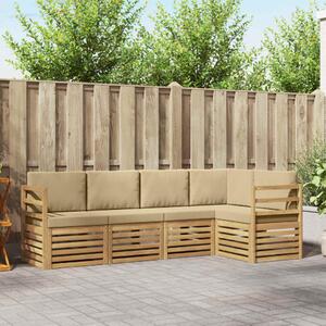 VidaXL Kültéri kanapé szett 5 pcs Fehér és Bézs 245 x 126,5 x 73 cm