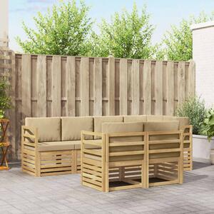 VidaXL Kültéri kanapé szett 7 pcs Fehér és Bézs 245 x 126,5 x 73 cm