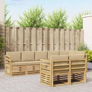 VidaXL Kültéri kanapé szett 8 pcs Fehér és Bézs 304 x 126,5 x 73 cm