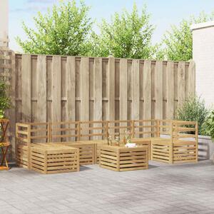 VidaXL Kültéri kanapé szett 8 pcs Fehér 59 x 59 x 37 cm Tömör Akácfa
