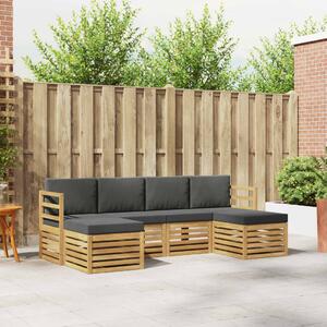 VidaXL Ülőgarnitúrák 6 pcs Fehér és Antracitszürke 245 x 122,5 x 73 cm