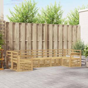 VidaXL Kültéri kanapé szett 7 pcs Fehér 304 x 128,5 x 73 cm