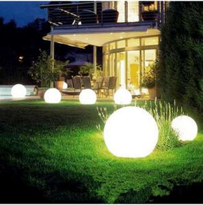Polifach 4 LED-es kerti Napelemes Lámpa 20cm - Gömb (P-020) #szür