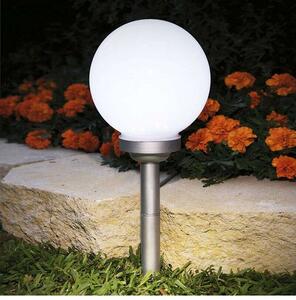 Polifach 4 LED-es kerti Napelemes Lámpa 30cm - Gömb (P-030) #szür