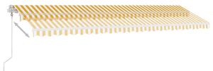 VidaXL sárga-fehér automata póznás napellenző 600 x 350 cm